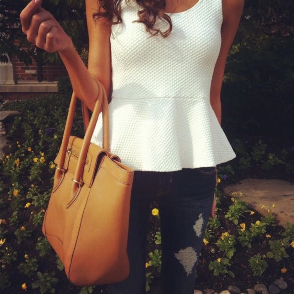 Ganni White Sleeveless Peplum Top Small